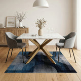 Geometric Modern Abstract Blue Geometric Modern Area Rug