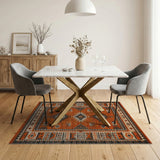Southwestern Terracotta Southwestern Geometric Area Rug
