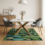 Teal Cactus Garden Area Rug