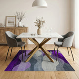 Purple Wave Geometric Modern Area Rug