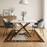 Traditional Persian Golden Tree of Life Persian Area Rug