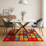 Vibrant ABC Alphabet Kids Kids Cartoon Area Rug