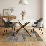 Distressed Patchwork Multi-Color Area Rug