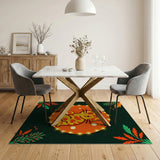 Playful Glowing Cartoon Cat Area Rug