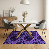 Purple Tribal Animal Silhouette Area Rug
