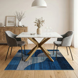 Geometric Modern Blue Teal Abstract Geometric Area Rug