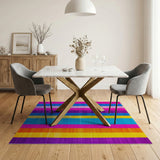 Geometric Modern Multi-color and Patterns Vibrant Multi-Color Vertical Stripe Area Rug