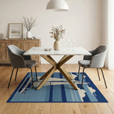 Blue and Teal Nautical Sailboat Blue Area Rug