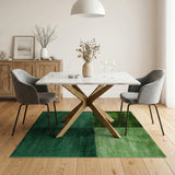 Lush Green Shag Block Area Rug