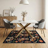 Heritage Tribal Beagle Puppies Floral Rug