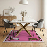 Pink Cowboy Boots Southwestern Area Rug