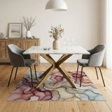 Ethereal Rose Fluid Abstract Area Rug