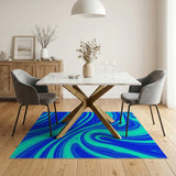 Blue and Teal Abstract Area Swirling Blue Teal Abstract Area Rug