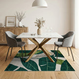 Abstract Area Green Emerald Green Leaf Abstract Area Rug