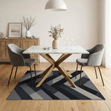 Modern Geometric Black White No. 2 Area Rug