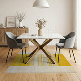 Yellow Yellow Horizontal Striped Area Rug