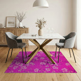 Vibrant Pink Magnolia Blossom Area Rug