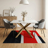Bold Red Black Geometric Modern Area Rug