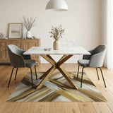 Beige Brushstroke Abstract Area Rug