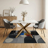 Bold Geometric Circles Multi-Color Area Rug