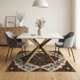 Traditional Persian Floral Calligraphy Area Rug