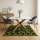 Bold Black Cat Silhouettes Yellow Area Rug