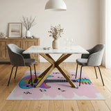 Vibrant Tie-Dye Electric Guitar Music Area Rug