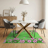 Pink Hibiscus Butterflies Floral Area Rug