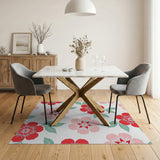 Red Pink Floral Vintage Area Rug