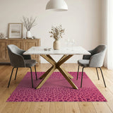 Hot Pink Leopard Print Area Rug