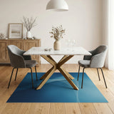 Blue and Teal Fluid Blue Wave Abstract Area Rug