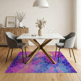 Mermaid Scale Area Rug in Pink Purple Blue Ombre