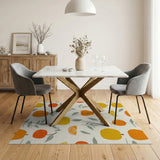 Multi-color and Patterns Vibrant Citrus Fruit Pattern Area Rug
