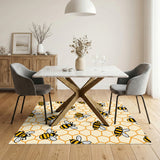 Bee Honeycomb Yellow Kids Area Rug
