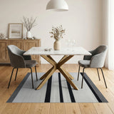 Bold Black White Striped No. 24 Area Rug