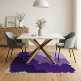 Purple Fractal Abstract Area Rug