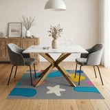Whimsical Multi-Color Geometric Area Rug