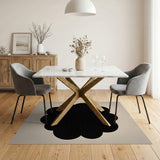 Black Floral Silhouette Area Rug
