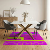 Vivid Pink Yellow Geometric Area Rug