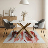 Sweeping Red Watercolor Swirl Area Rug