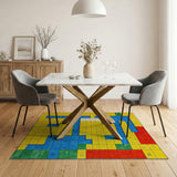 Vibrant Alphabet Grid Area Rug