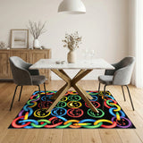 Vibrant Smiley Faces Crayon Kids Area Rug