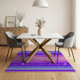Purple Pink Blue Star Striped Area Rug