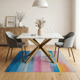 Vibrant Horizontal Multi-color and Patterns Vibrant Multi-Color Horizontal Stripe Area Rug