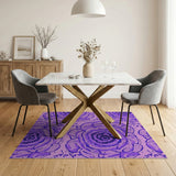 Purple Rose Floral Area Rug
