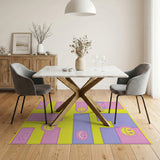 Playful Smiley Faces Kids Cartoon Area Rug