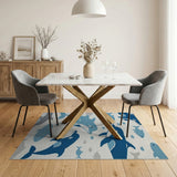Playful Whale Dolphin Ocean Kids Area Rug
