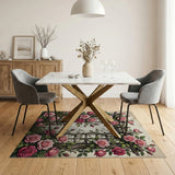 Pink Vintage Pink Rose Trellis Area Rug