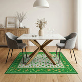 Shamrock Scatter Green and Gold Area Rug