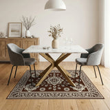 Brown Beige Traditional Persian Area Rug